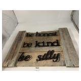 WOOD WALL SIGN, ~22X17IN.