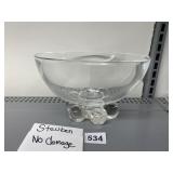 STEUBEN CRYSTAL FOOTED BOWL