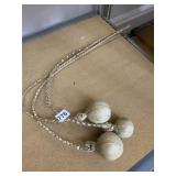 VINTAGE BRAIDED LEATHER BOLAS, APPROX 30IN.