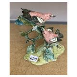 STANGL GLAZED CERAMIC BIRDS ON BRANCH DISH APPROX