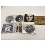 ASSORTED CDS, DVDS, AUDIOBOOK.