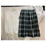 VINTAGE LADY HALRIN PLAID SKIRT, LL BEAN SILK
