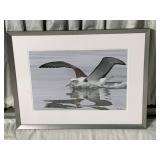 RICH ZAHM FRAMED BIRD PRINT, 19X25IN.