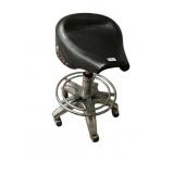 BLACK SADDLE ROLLING STOOL, 16.5W 28.5H 20D.