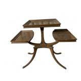 WOODEN TIERED PLANT STAND.