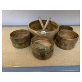 WOODEN SALAD BOWL SET.