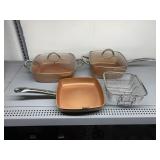 COPPER CHEF COOKWARE 9.5IN, 11IN.