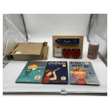 VINTAGE CHILDRENï¿½S BOOKS, WOOD CALENDAR,