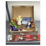 NEEDLEPOINT NATIVITY FIGURES, PAINTED CHRISTMAS