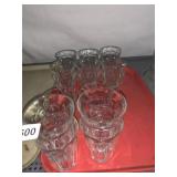 PANELED GLASS DRINKING GLASSES