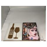 WINE THEME PRINT, BUTTERFLY PORTRAIT CANVAS, 10