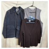 WOMEN'S XL TOPS AND SUEDE JACKET, SEE PHOTOS FOR