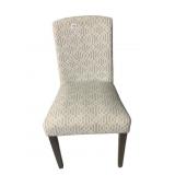UPHOLSTERED DINING CHAIR, GEOMETRIC PATTERN.
