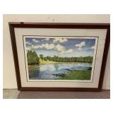 ANITA RIGG FRAMED PRINT 22X32, DAMAGE TO RIGHT