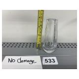 CUT GLASS VASE SIGNED MINIATURE BUD VASE SEE