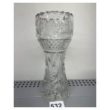 CUT GLASS VASE 8 IN