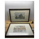 2 EDIZIONI PONTE VECCHIO FRAMED ENGRAVINGS.
