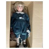 CAROL MEIBUK PORCELAIN DOLL W/ BEAR.