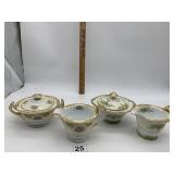 NORITAKE CHINA CREAM & SUGAR SET.