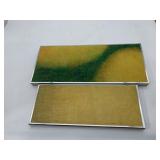 FRAMED ABSTRACT ART SIGNED, 7.5X18.