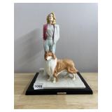 VITTORIO TESSARO WOMAN & DOG FIGURINE.