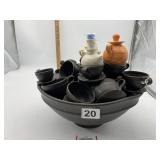 CERAMIC TEA SET SCULPTURE SIGNED CM
