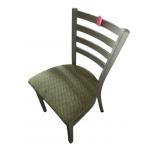 METAL SLAT BACK CHAIR, 17.5W 31.5H 18D.