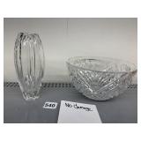 CUT CRYSTAL VASE, BOWL