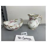 HAVILAND LIMOGES CREAMER AND BOWL