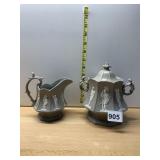 T. J. & J. MAYER PARIAN SUGAR & CREAMER SET, 5.5