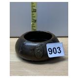 POTTERY WITH APPLIED R DETAIL, APPROX 3 IN.