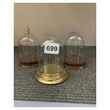 GLASS DISPLAY CLOCHES W/ BASES, 10IN
