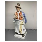 HEREND HAND PAINTED PORCELAIN FIGURINE, 12.5 IN.