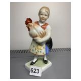 HEREND PORCELAIN FIGURINE, 8 IN.