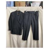 SIZE 44 JACKET GRID CHARCOAL SUIT, 38W PANTS