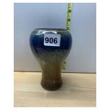 STUDIO POTTERY VASE, MULTI-GLAZE, 6.25 IN.