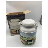 COOKS CLUB MILK CAN COOKIE JAR.