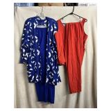 VINTAGE 80S 2 PIECE PANTS SETS, ORANGE IS SILK,