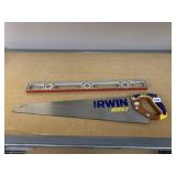 IRWIN HAND SAW, EXACT-HANDY LEVEL.
