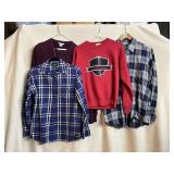 VINTAGE SWEATSHIRTS AND FLANNELS, ASSORTED SIZES