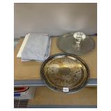 WOODBURY PEWTERERS TRAY, EMBOSSED TRAY, CHROME