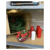 GLASS HURRICANE CANDLE HOLDER, CANDLES, FAUX