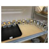 SPORTS THEMED GLASS TUMBLERS.