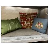 NEEDLEPOINT & FABRIC DECORATIVE PILLOWS.