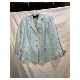 ELANA SIZE 16 BROCADE SUIT, NEEDS CLEANED