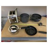 TOASTER, CIRCULON POTS PANS.