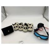 PANDA BABY BOOTIES, BLACK VELVET COIN PURSE, SPY