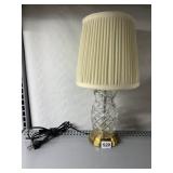 CUT GLASS BRASS TABLE LAMP