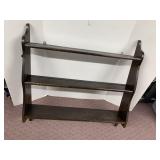 WOOD 3-TIER WALL SHELF, 30.5IN W, 30IN H