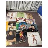 ASSORTED AEROBIC & MUSIC VINYL RECORDS.